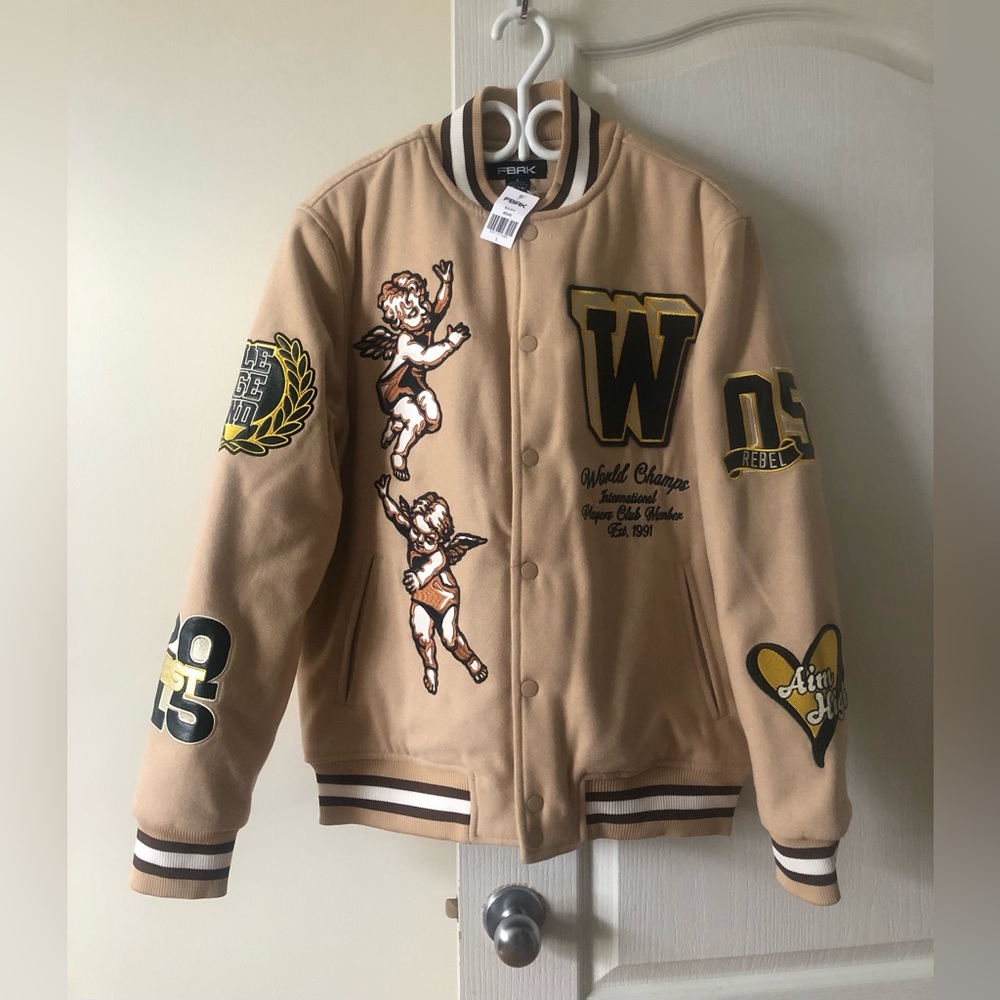 FBRK Cherub Rock Varsity angel coat bomber jacket New with tag Men Size S